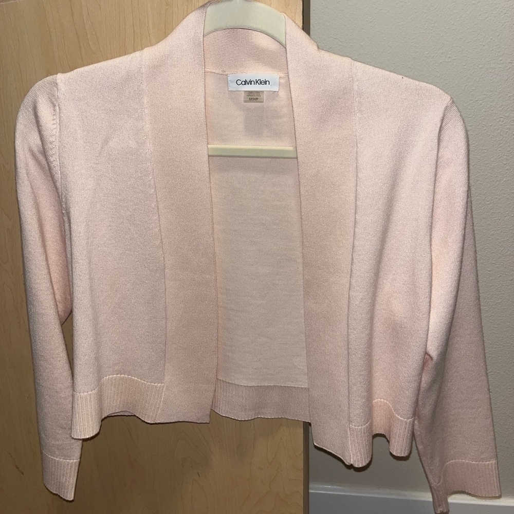 Calvin Klein Soft Pink Open Cardigan